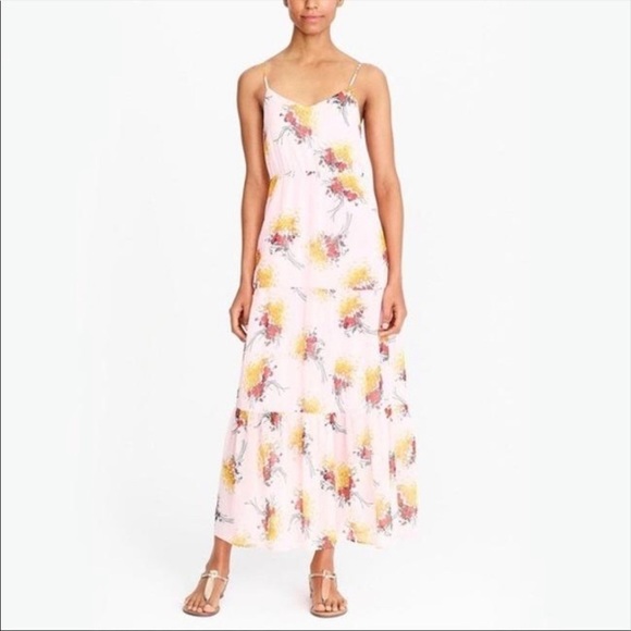 J. Crew Mercantile Pink Sunburst Tiered Bouquet Floral Maxi Dress - Picture 5 of 11